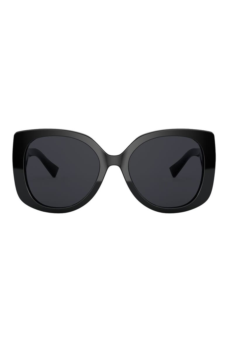 56mm Butterfly Sunglasses, Main, color, BLACK/ GREY SOLID