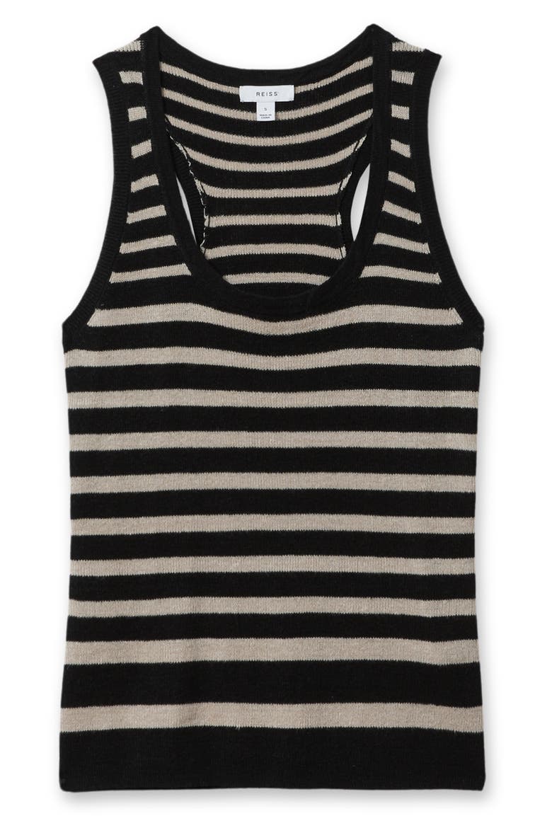 Evelyn Stripe Sweater Tank, Alternate, color, BLACK/ CAMEL