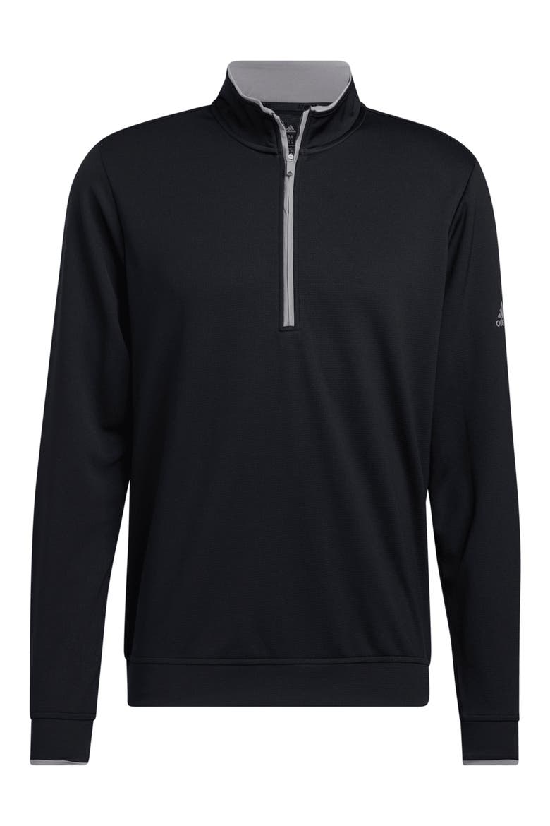 Recycled Polyester Half Zip Pullover, Alternate, color, BLACK