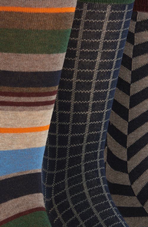 Nordstrom Assorted 3-pack Combed Cotton Blend Dress Socks In Multi