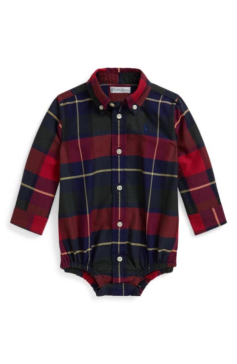 Classic Plaid Cotton Oxford Bodysuit (Baby)
