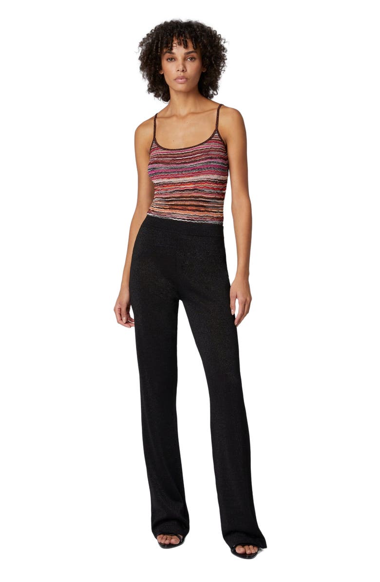 Missoni Straight Trousers In Lamé Viscose, Main, color, Black