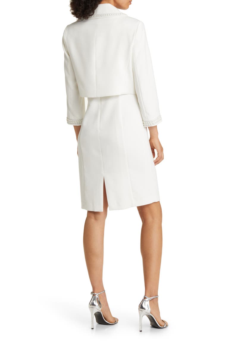 tahari asl beaded dress suit Tahari ASL Beaded Dress Suit Set - Ivory