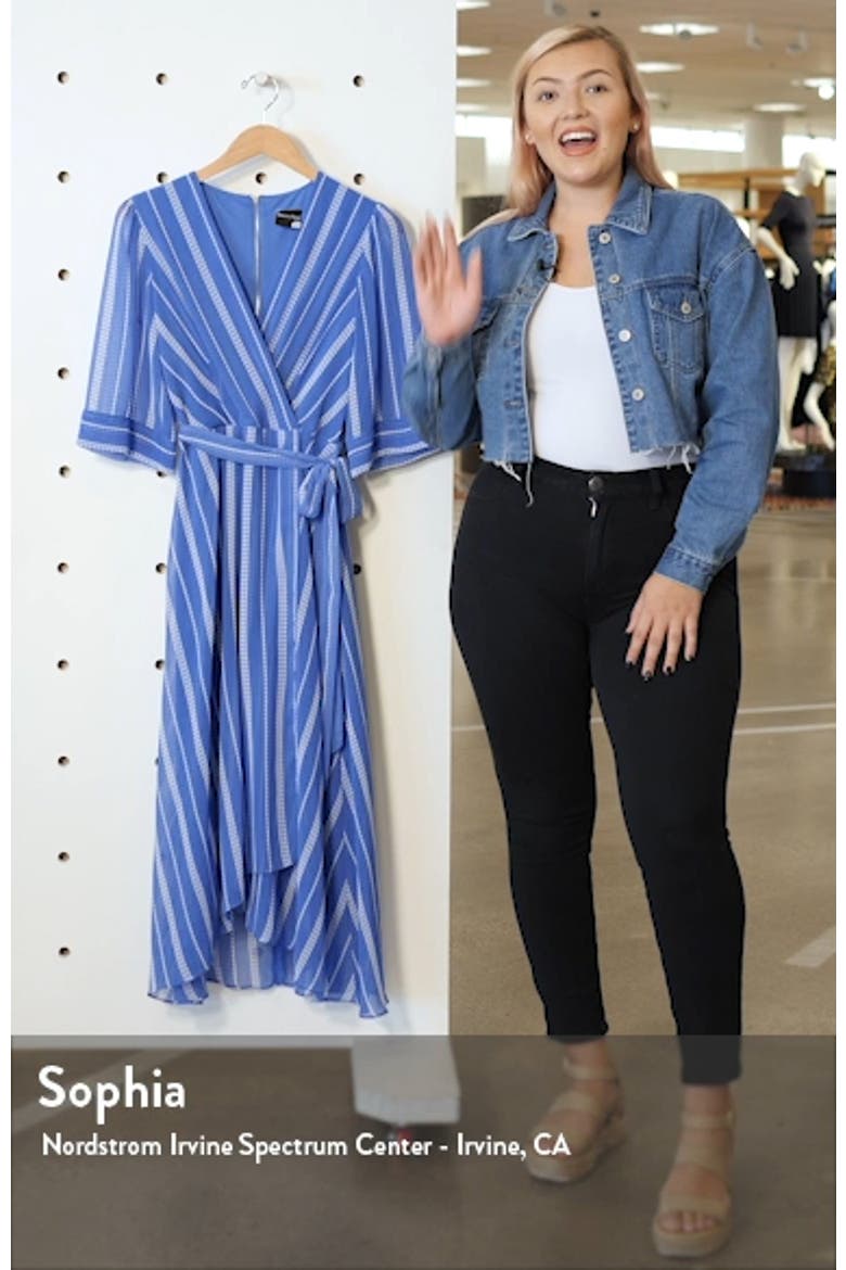 Stripe Wrap Front Georgette Dress video