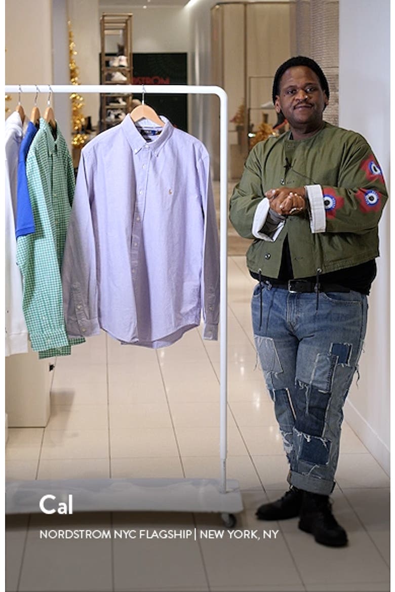 Contrast Trim Cotton Oxford Button–Down Shirt video
