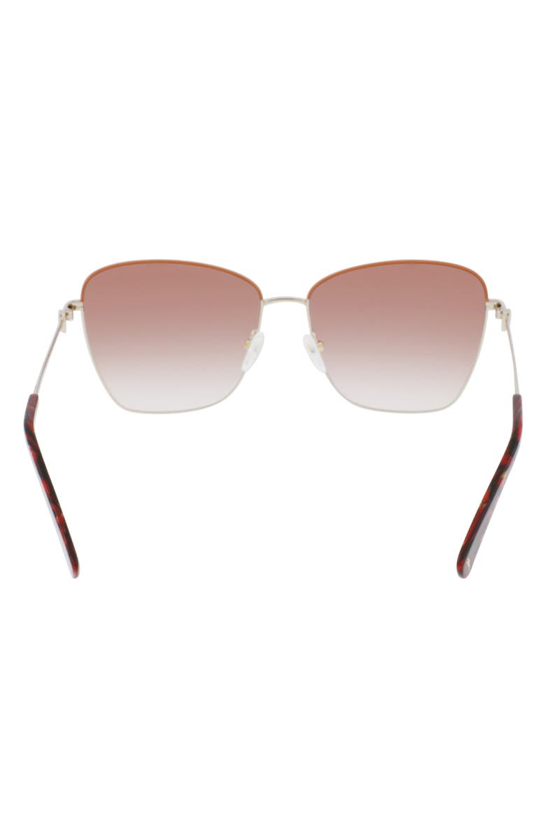 Longchamp Amazone 59mm Rectangle Sunglasses, Alternate, color, Gold/ Caramel