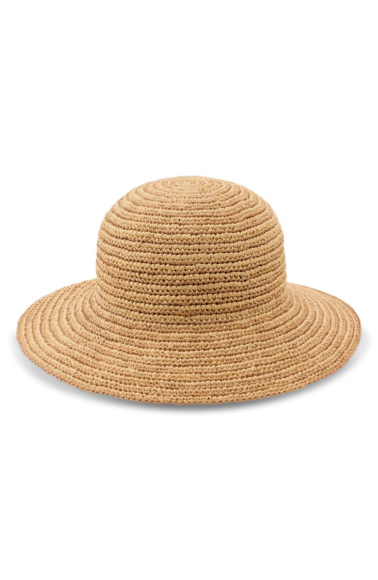 Helen Kaminski Evadine Packable Raffia Sun Hat, Alternate, color, Natural/ Nougat