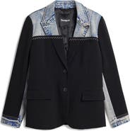 Desigual Denim Trim Blazer