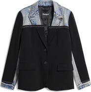 Desigual Denim Trim Blazer