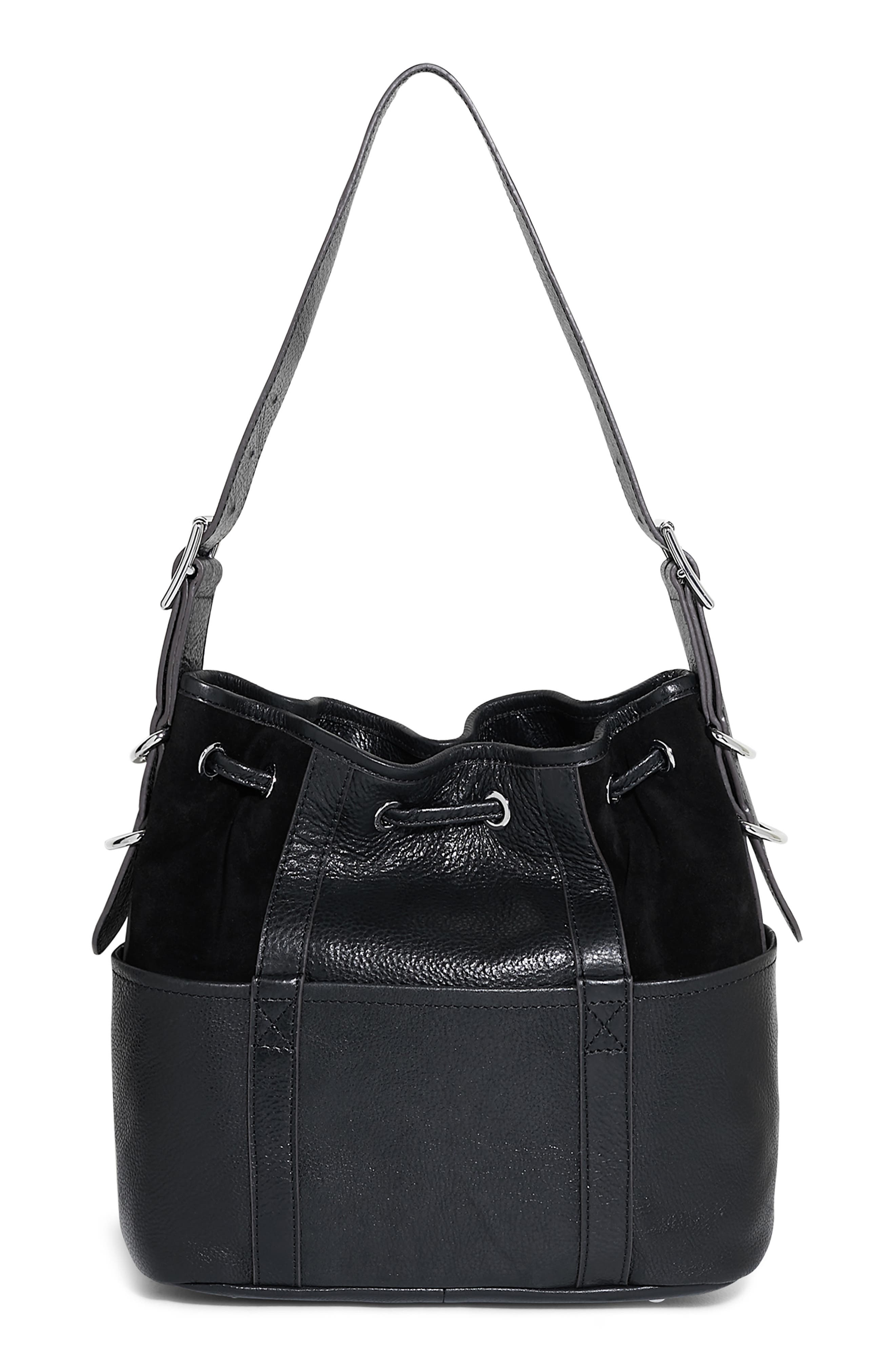 AIMEE About Town Leather & Suede Bucket Bag, Alternate, color, 