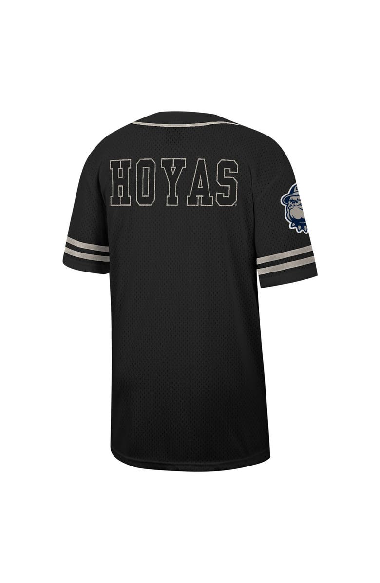 COLOSSEUM Men's Colosseum Black Georgetown Hoyas Free Spirited Mesh Button-Up Baseball Jersey, Alternate, color, Black