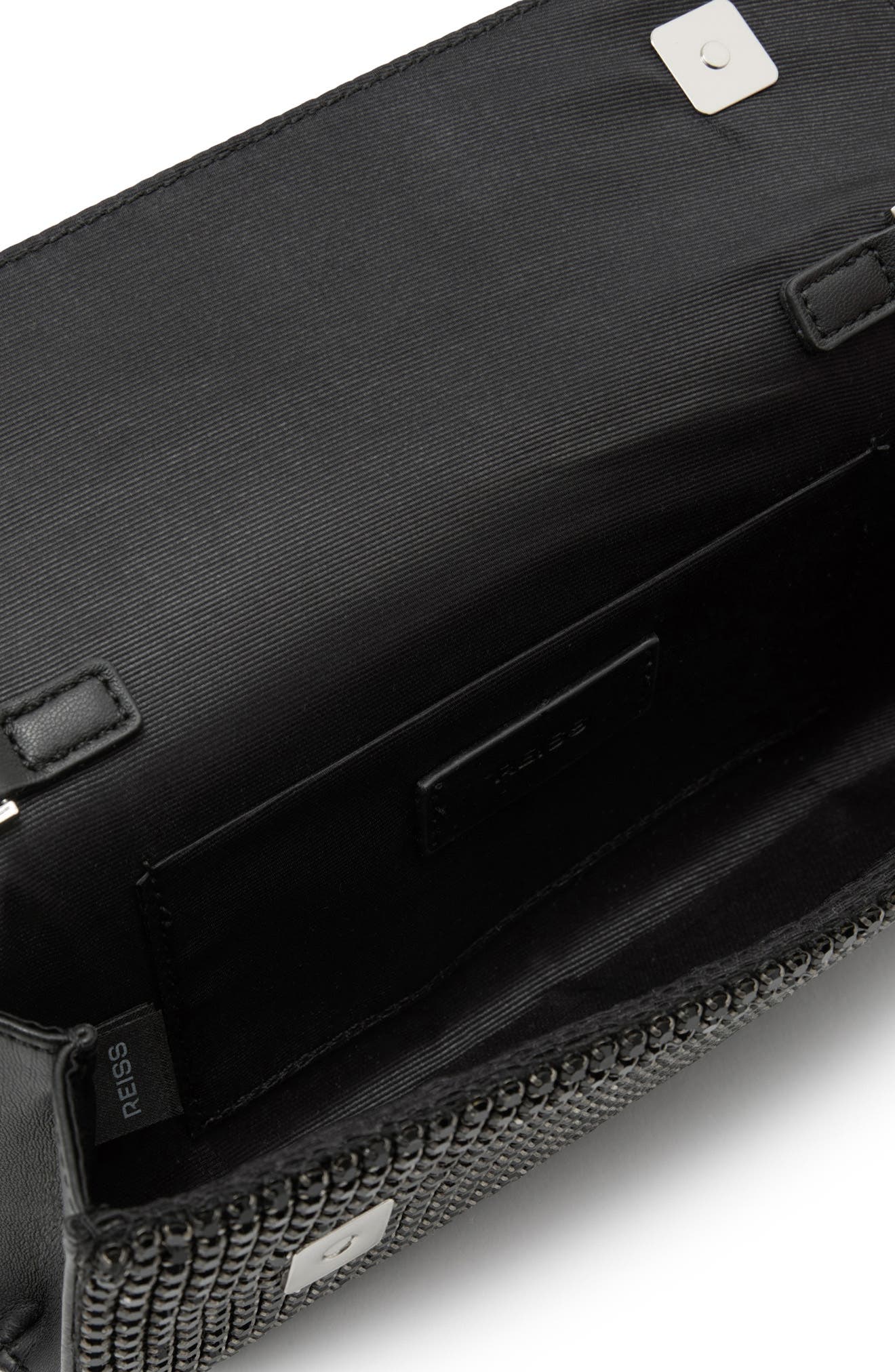 Sadie Embellished Clutch, Alternate, color, BLACK