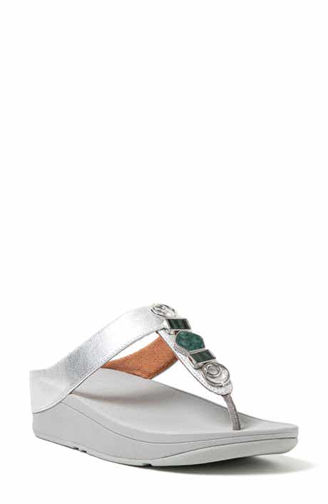FitFlop Fino Stone Toe Post Wedge Sandal