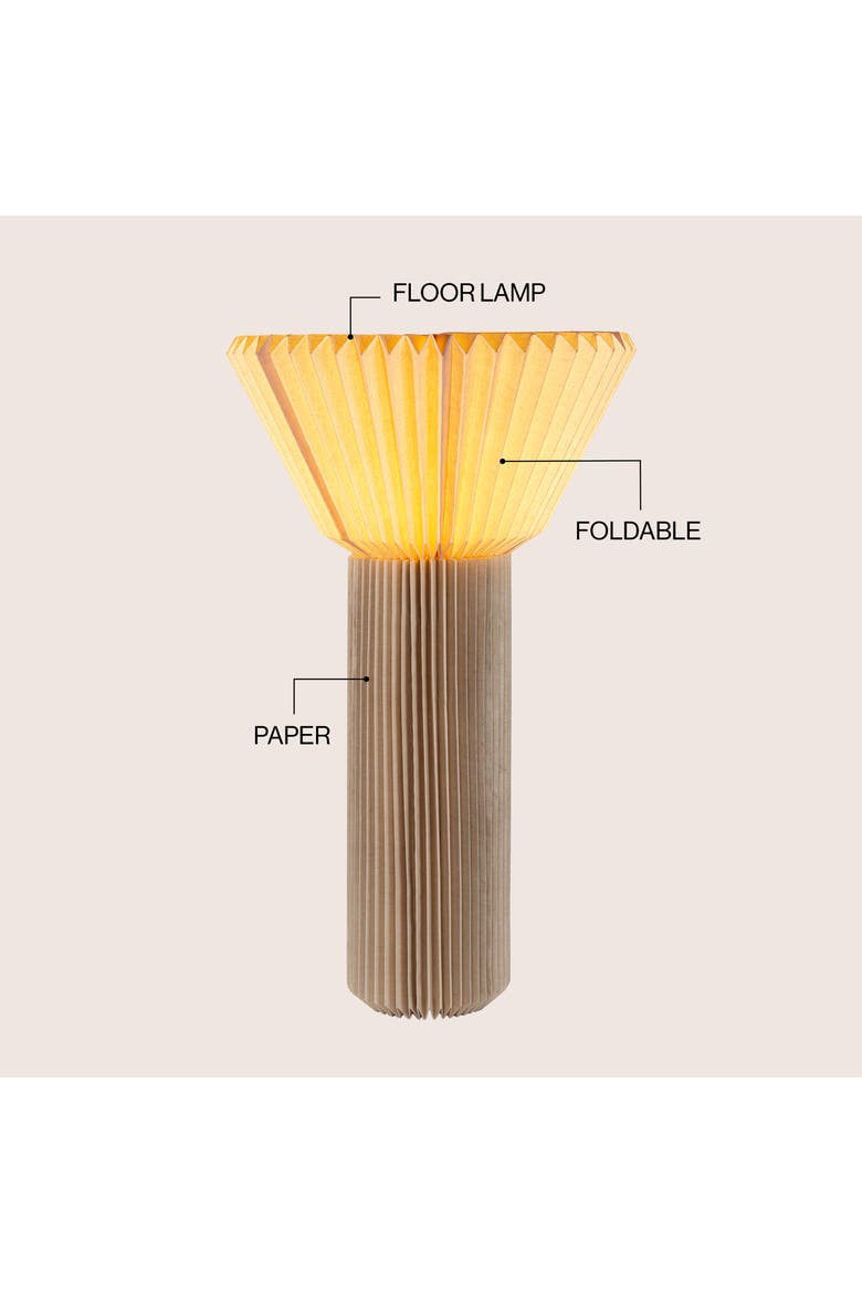 Archer 37" Modern Minimalist Pleated Shade Floor Lamp, Alternate, color, Natural