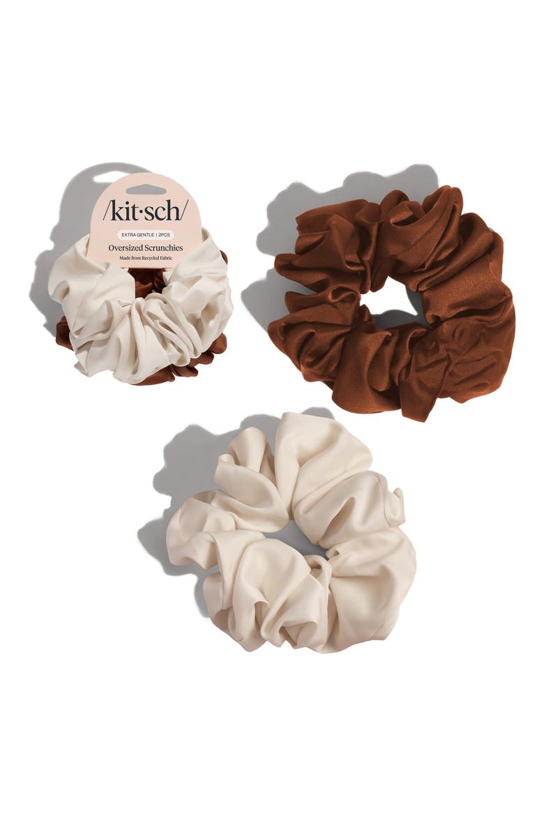 Oversized Scrunchies Extra Gentle 2-Piece Set, Main, color, CREAM CAMEL