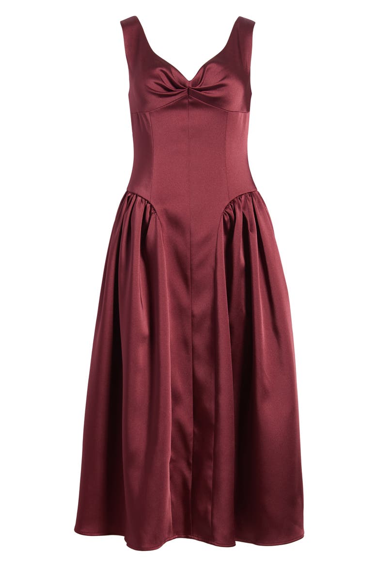 Duchess Satin Midi Dress, Main, color, PORT