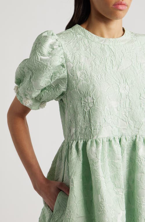 Sister Jane Plume Jacquard Minidress In Green