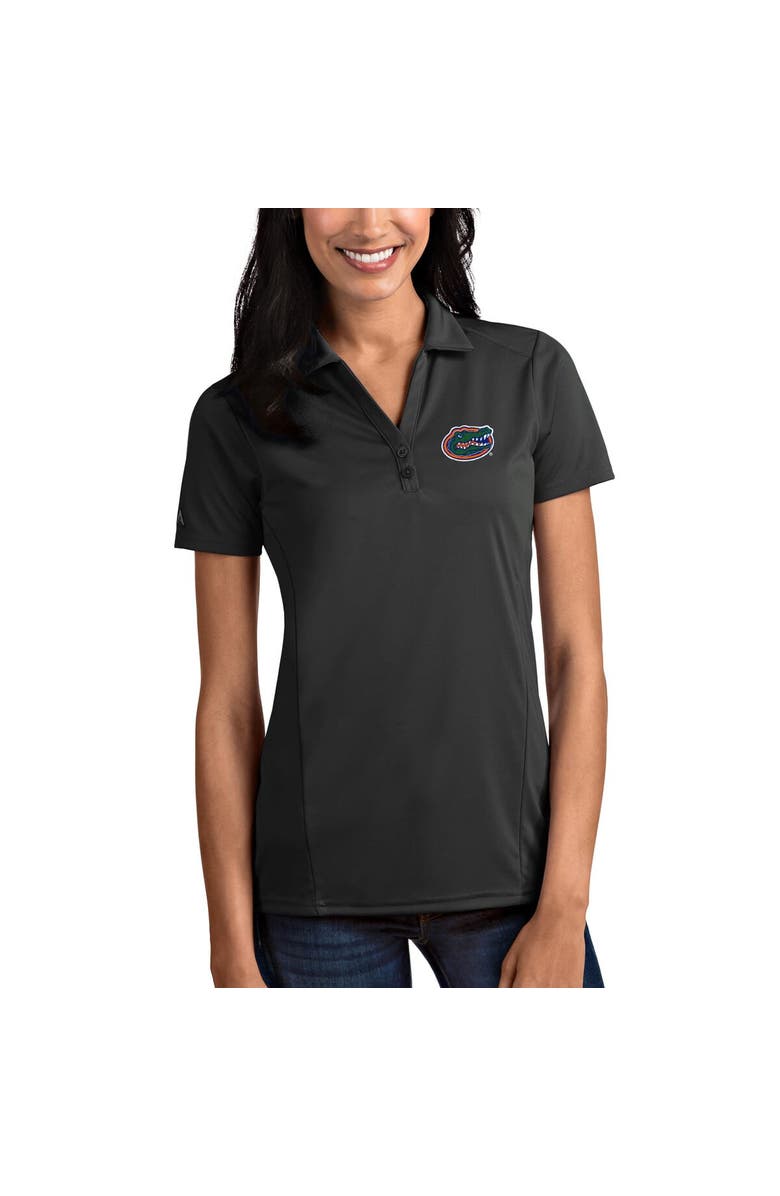 ANTIGUA Women's Antigua Charcoal Florida Gators Tribute Polo, Main, color, 