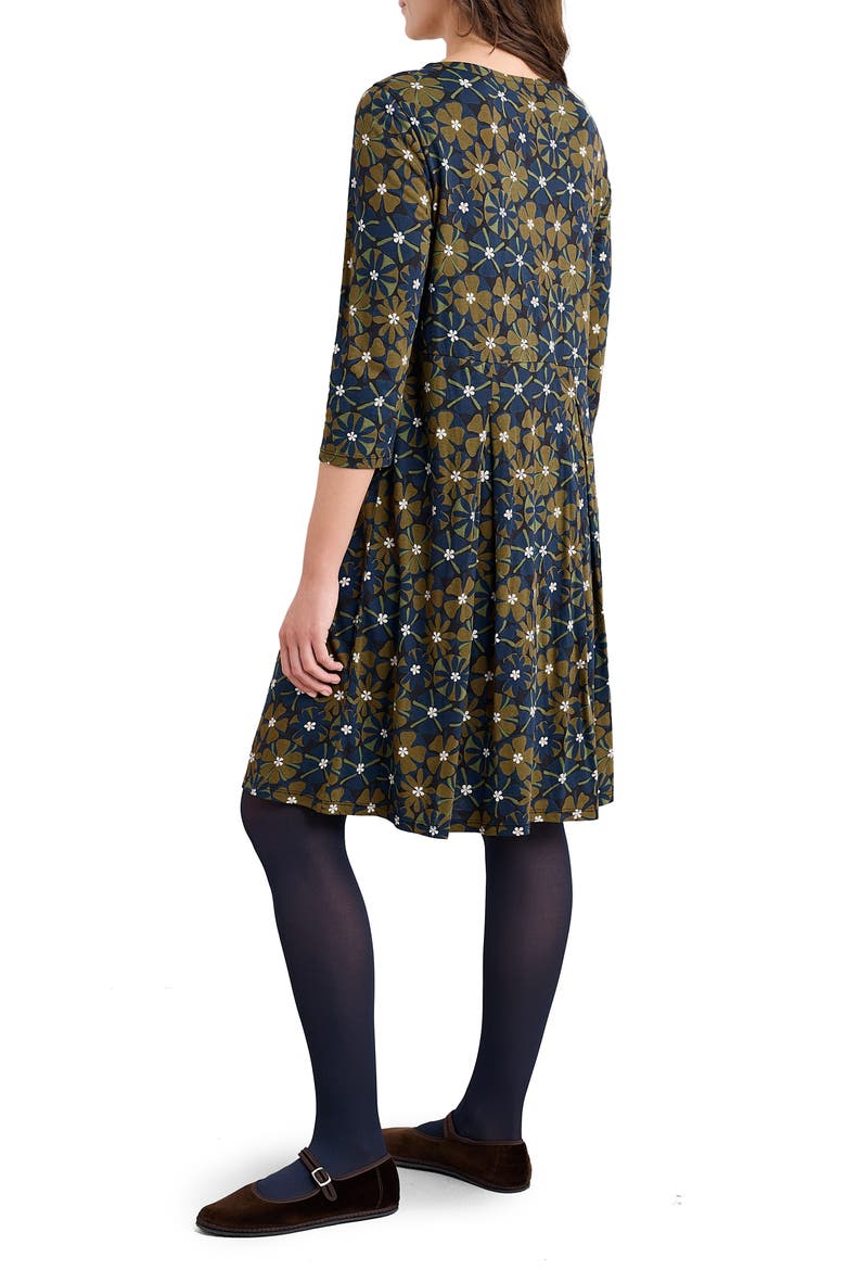 Witch Hazel Floral Jersey Dress, Alternate, color, HANDICRAFT FLOWERS OLIVE
