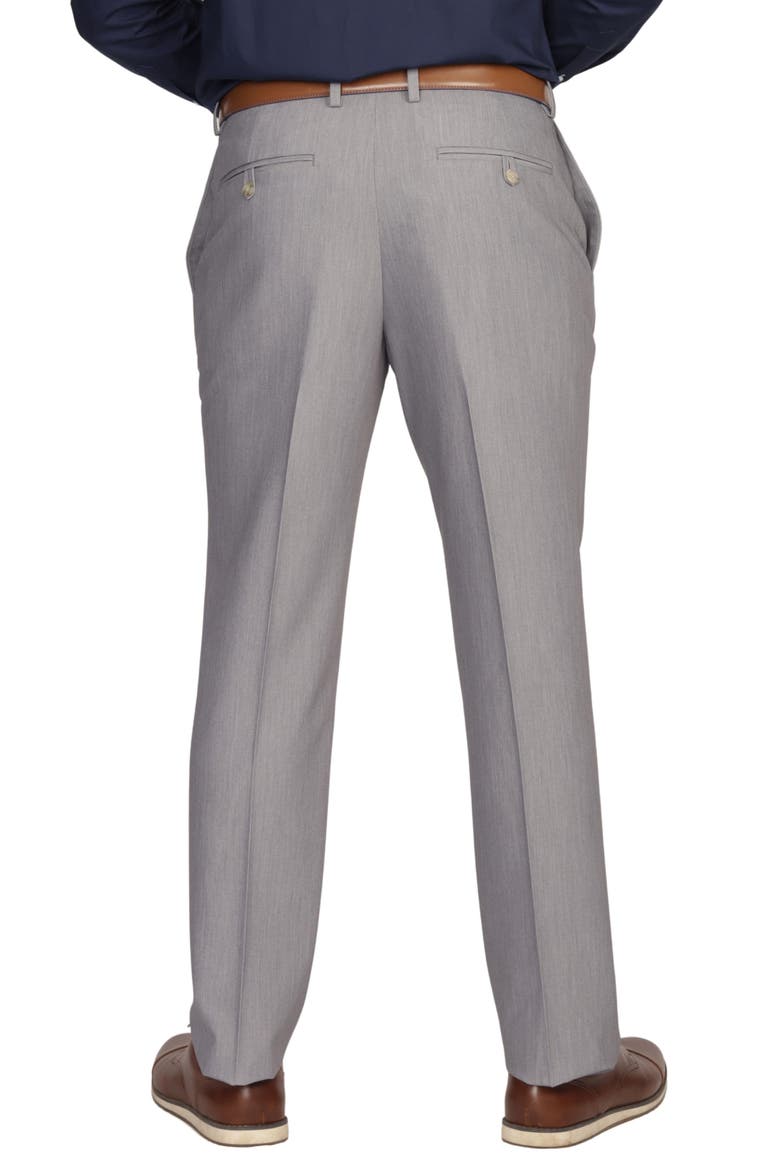 Classic Fit Flat Front Dress Pants, Alternate, color, GREY HEATHER