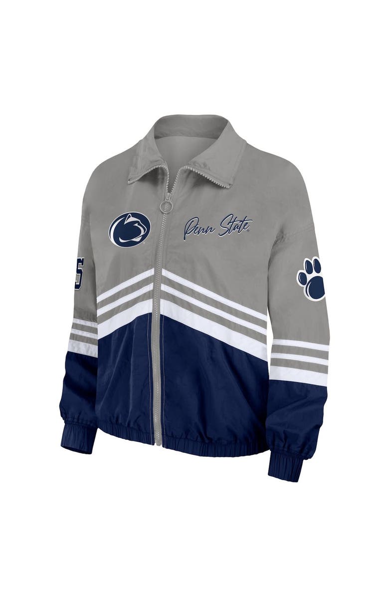 WEAR by Erin Andrews Women's WEAR by Erin Andrews Gray Penn State Nittany Lions Vintage Throwback Windbreaker Full-Zip Jacket, Alternate, color, 