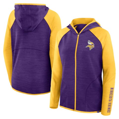 Women's Fanatics Purple/Gold Minnesota Vikings Redzone End Around Pass Raglan Full-Zip Hoodie
