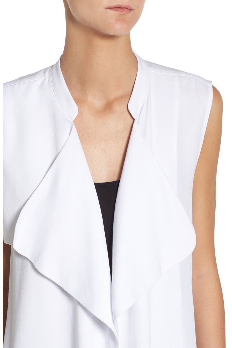 'Sara' Long Vest, Alternate, color, WHITE