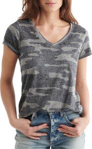 Lucky Brand Camo Burnout T-Shirt
