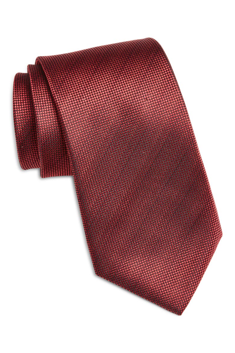 Neat Silk Tie, Main, color, RED