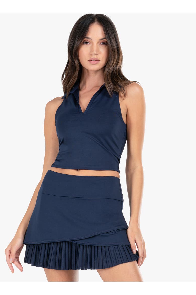 Hip Fit Polo Tank, Alternate, color, Navy