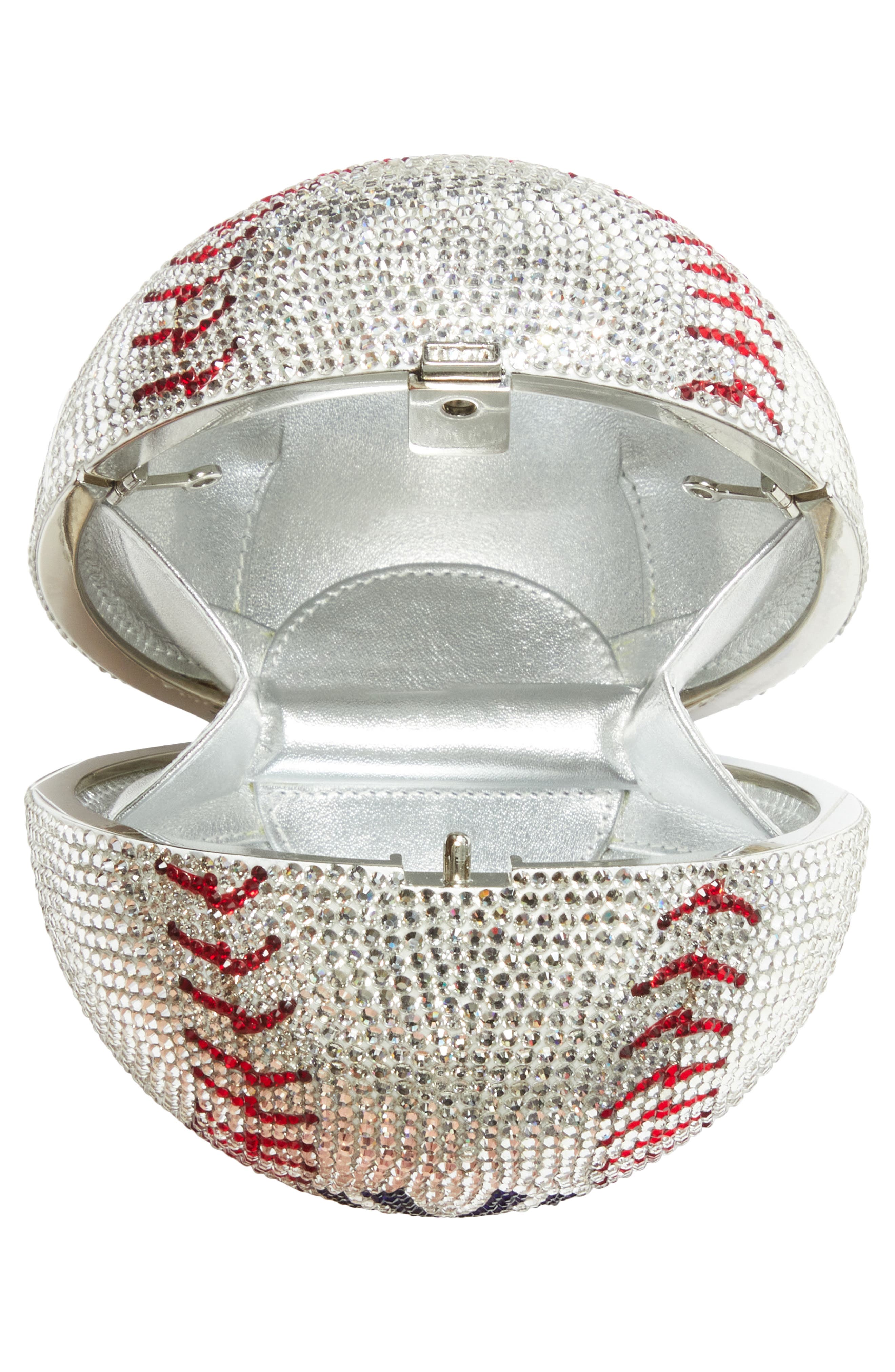JUDITH LEIBER COUTURE MLB<sup>™</sup> New York Yankees Baseball Clutch, Alternate, color, Silver Rhine