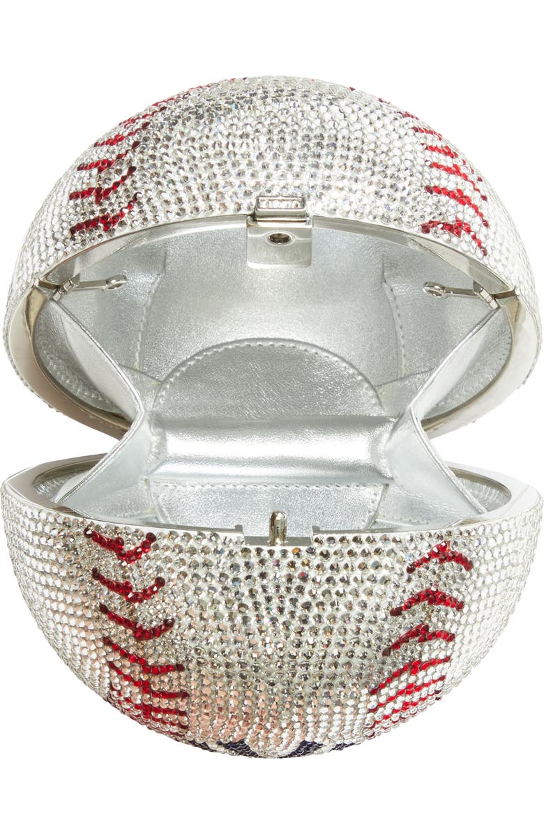JUDITH LEIBER COUTURE MLB<sup>™</sup> New York Yankees Baseball Clutch, Alternate, color, Silver Rhine