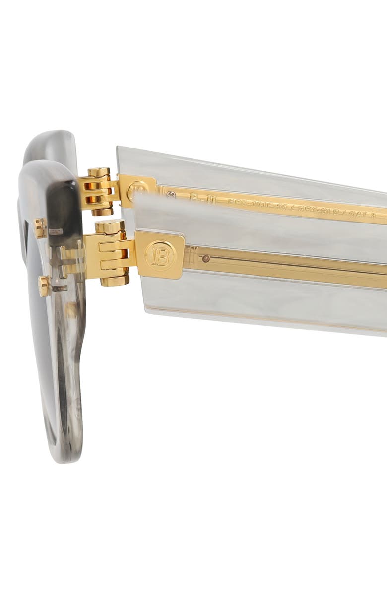 Balmain 55mm Cat Eye Sunglasses, Alternate, color, Crystal Crystal Grey