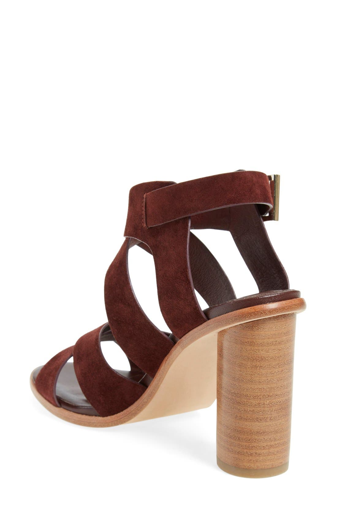 'Avery' Crisscross Block Heel Sandal, Alternate, color, OXBLOOD SUEDE
