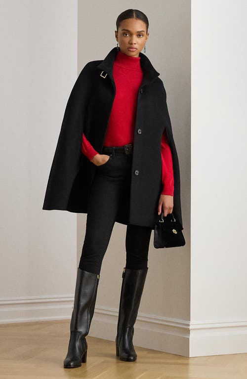 Ralph Lauren Lauren Wool Blend Cape In Black