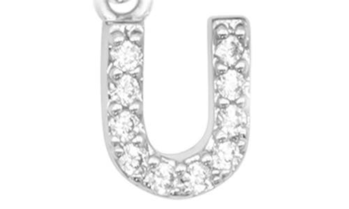 Adornia Silver Stretch With Mini Crystal Initial Bracelet Set In Silver-u