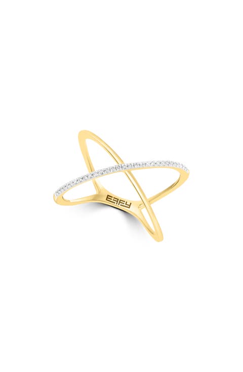 Diamond Crisscross Ring