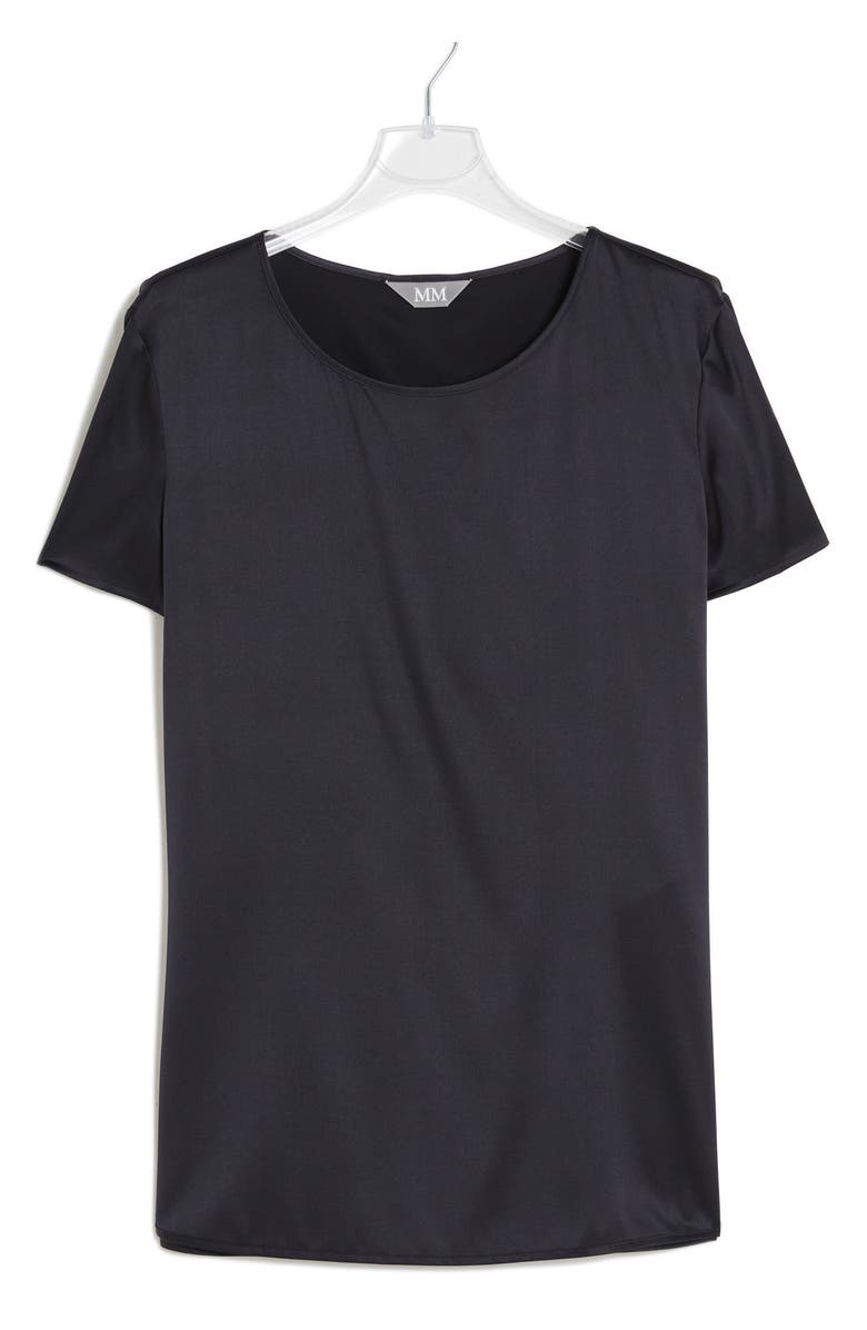 MM by Max Mara Cortona Stretch Silk Top, Main, color, Navy