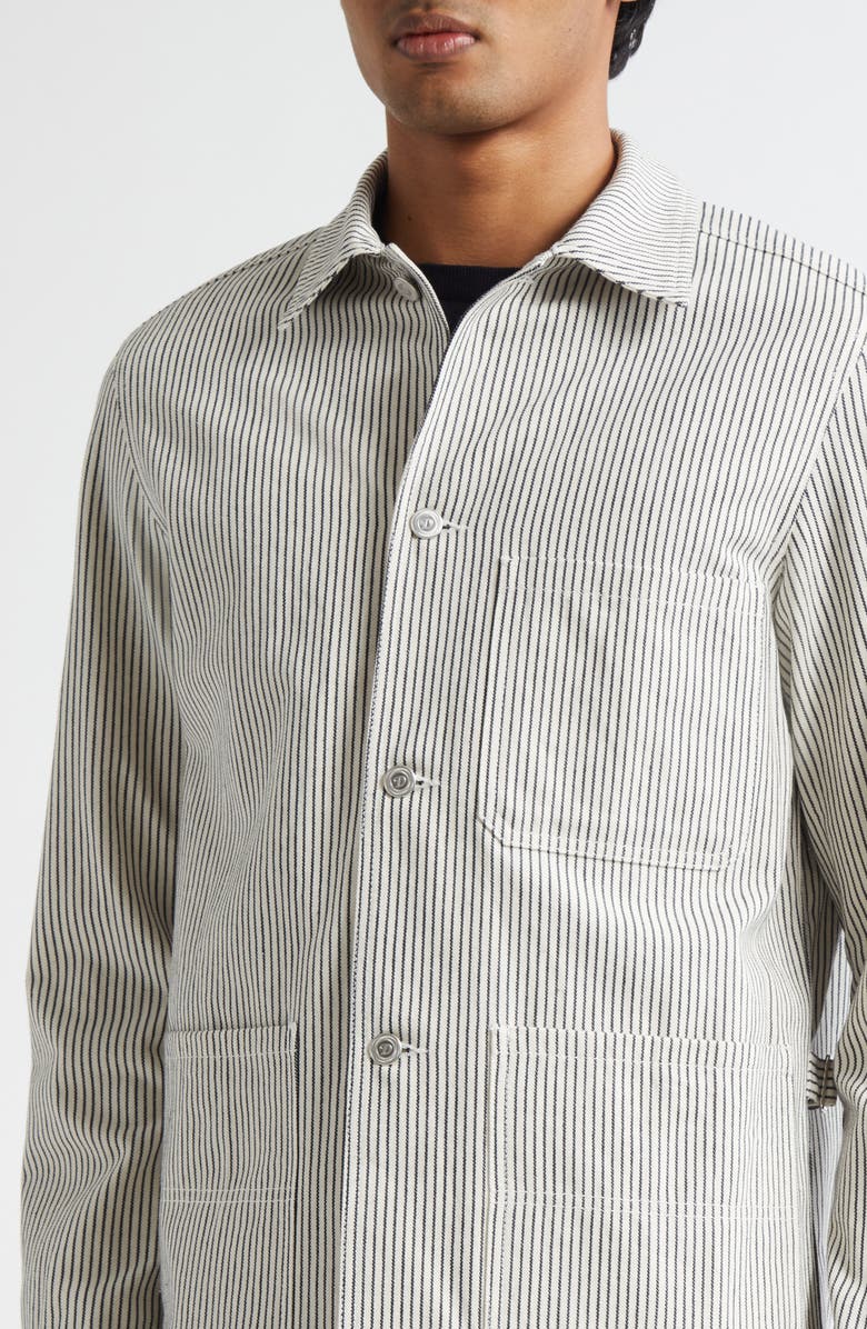 Drake's Stripe Chore Coat, Alternate, color, 052 Ecru/ Navy