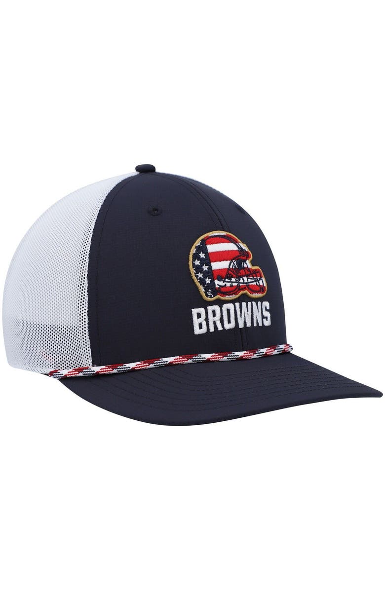 '47 Men's '47 Navy/White Cleveland Browns Flag Fill Trucker Adjustable Hat, Alternate, color, Navy