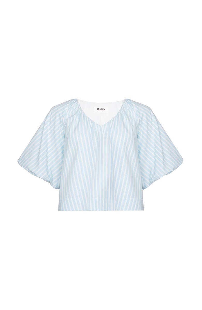 Ro&Zo Puff Sleeve V-Neck Top, Alternate, color, 