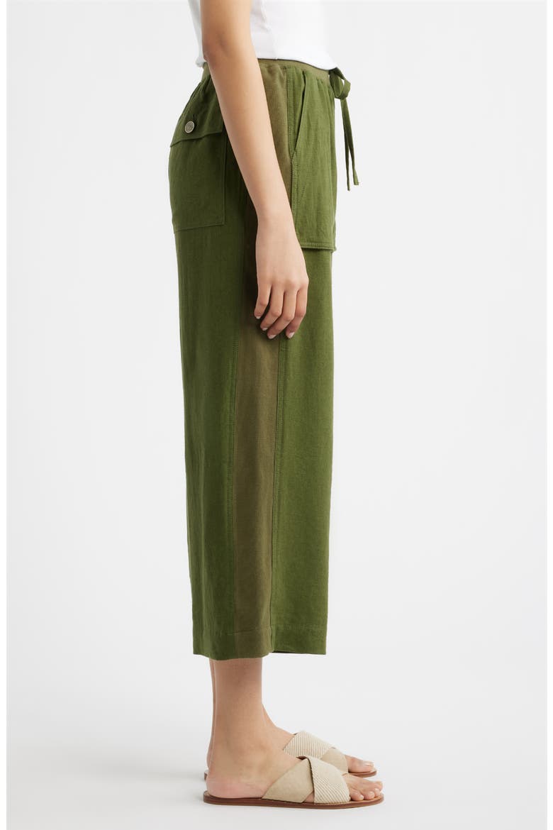 Patch Pocket Crop Drawstring Pants, Alternate, color, PINE