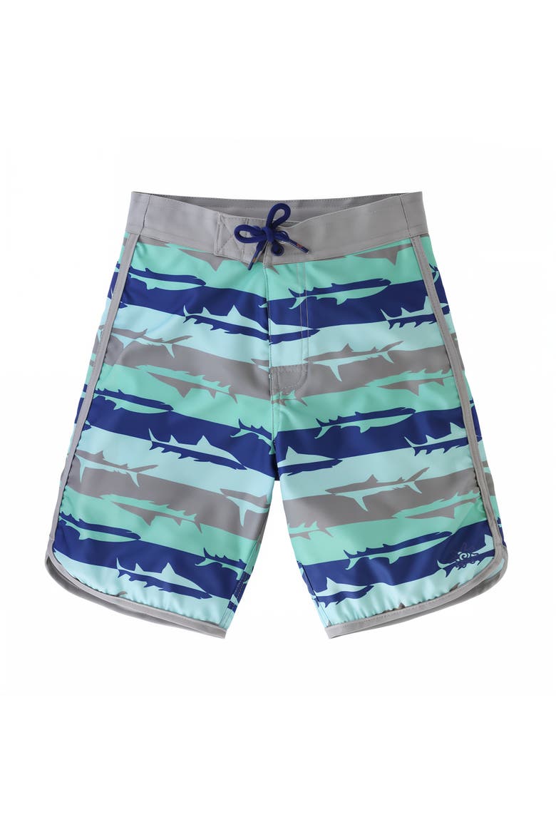 Retro Board Shorts, Main, color, Shark Shiver