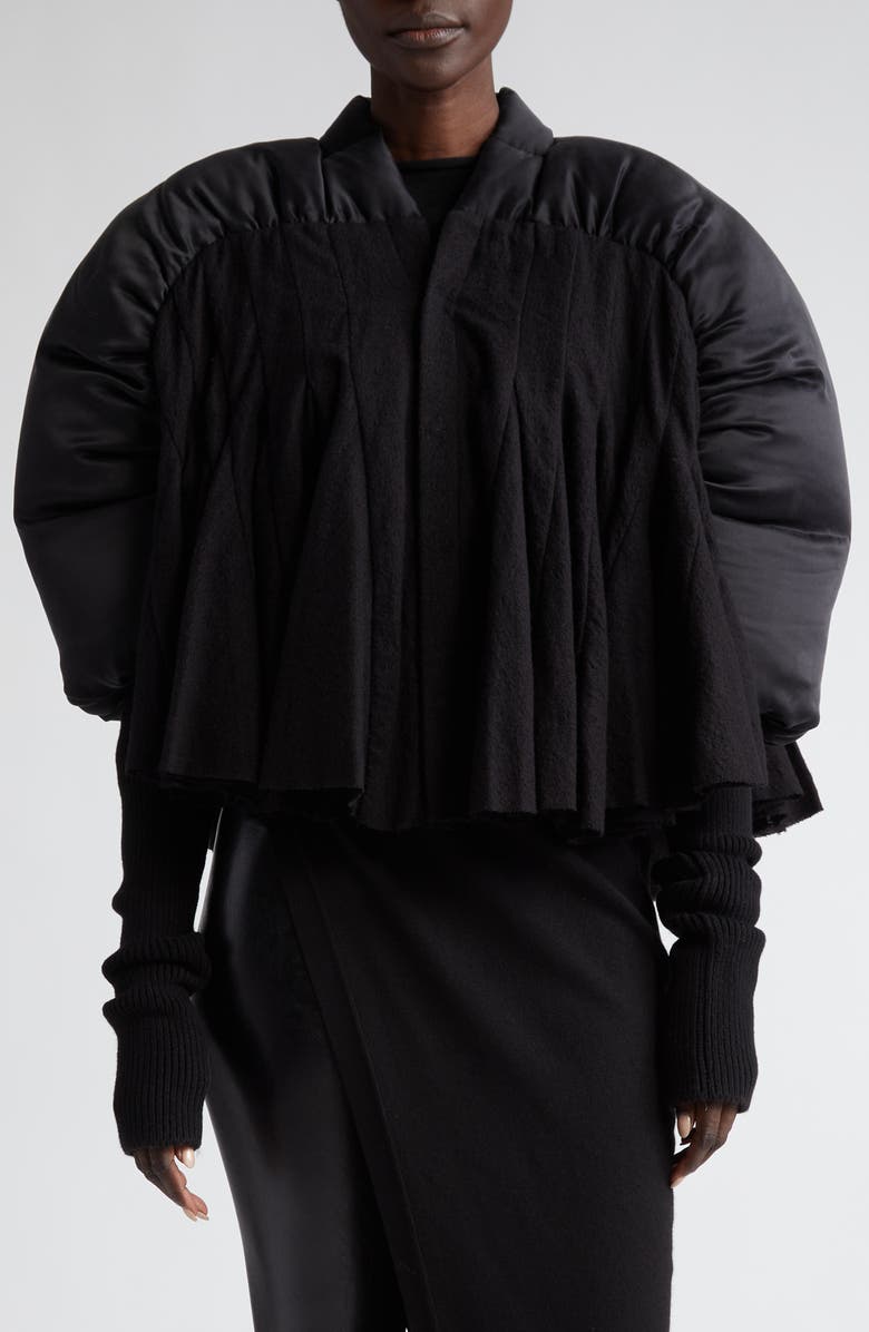 Rick Owens Duvetessa Mixed Media Crop Jacket, Main, color,