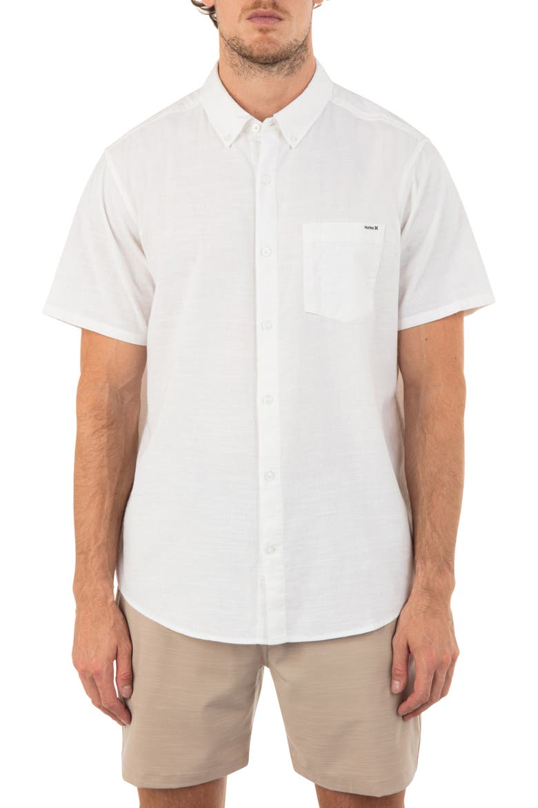 Icon Stretch Button-Down Shirt, Main, color, WHITE
