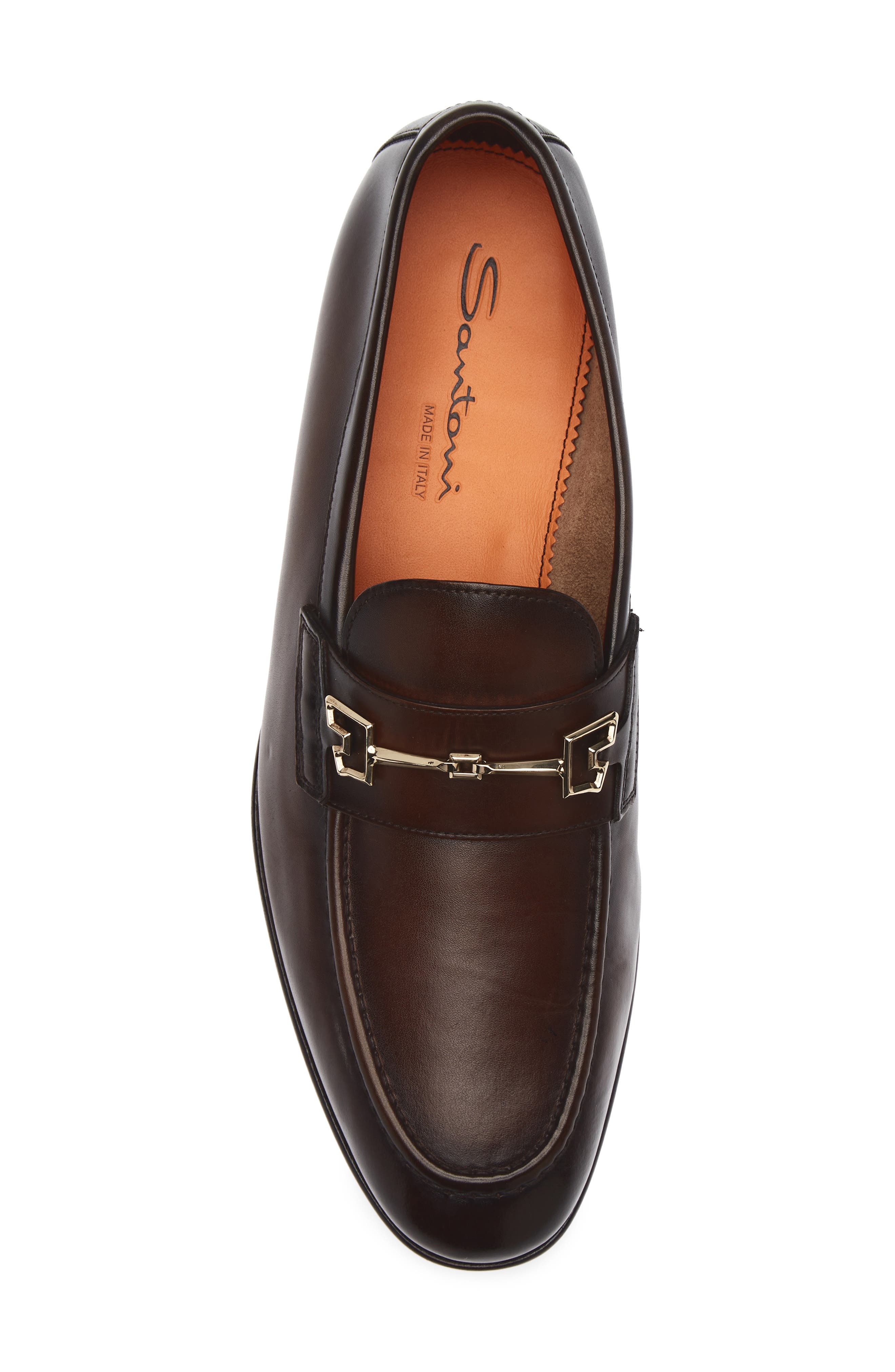 Santoni Saddle Bit Loafer, Alternate, color, Dark Brown