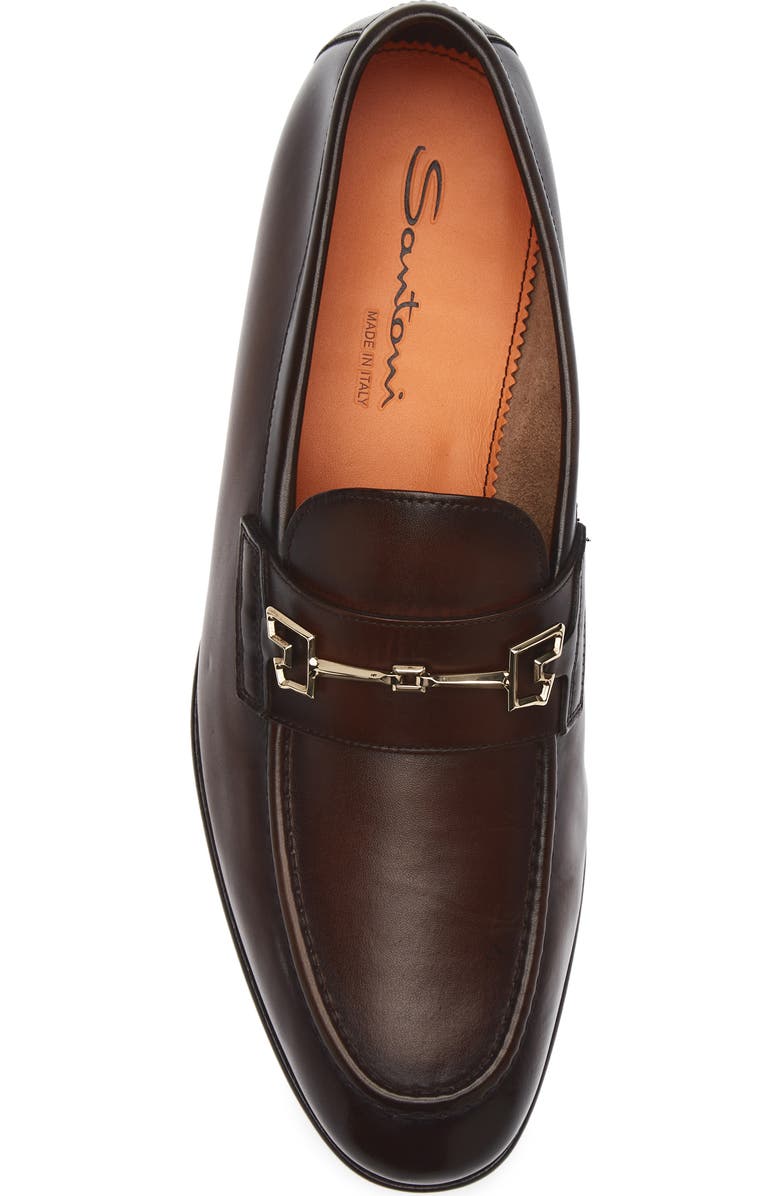 Santoni Saddle Bit Loafer, Alternate, color, Dark Brown