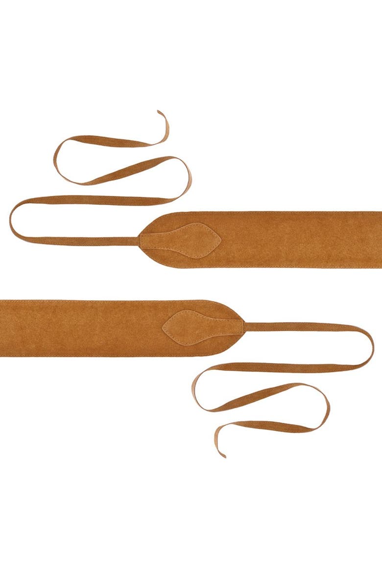Wide Suede Belt, Alternate, color, Cognac