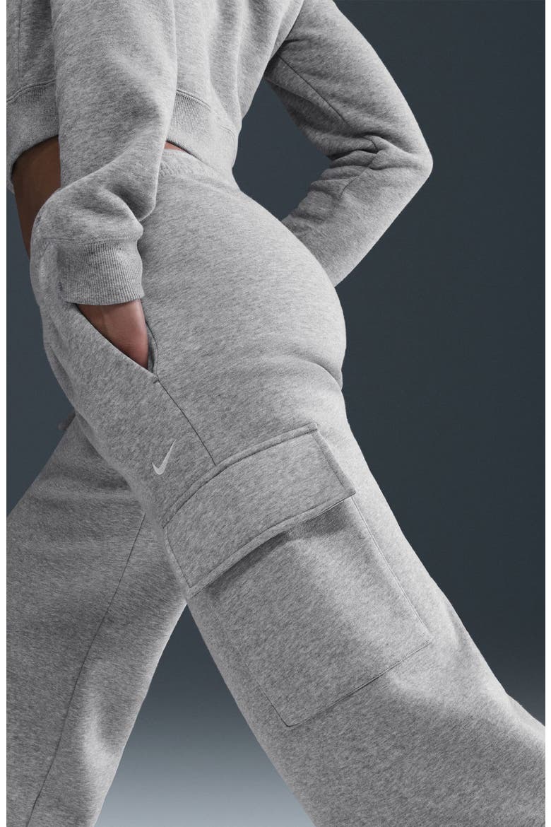 Sportswear Phoenix Fleece Wide Leg Cargo Sweatpants, Alternate, color, DARK GREY HEATHER/ SAIL