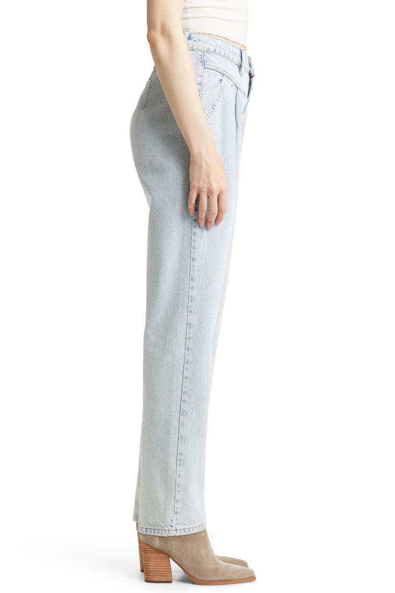 Pleated High Waist Straight Leg Jeans, Alternate, color, KANSAS ACID